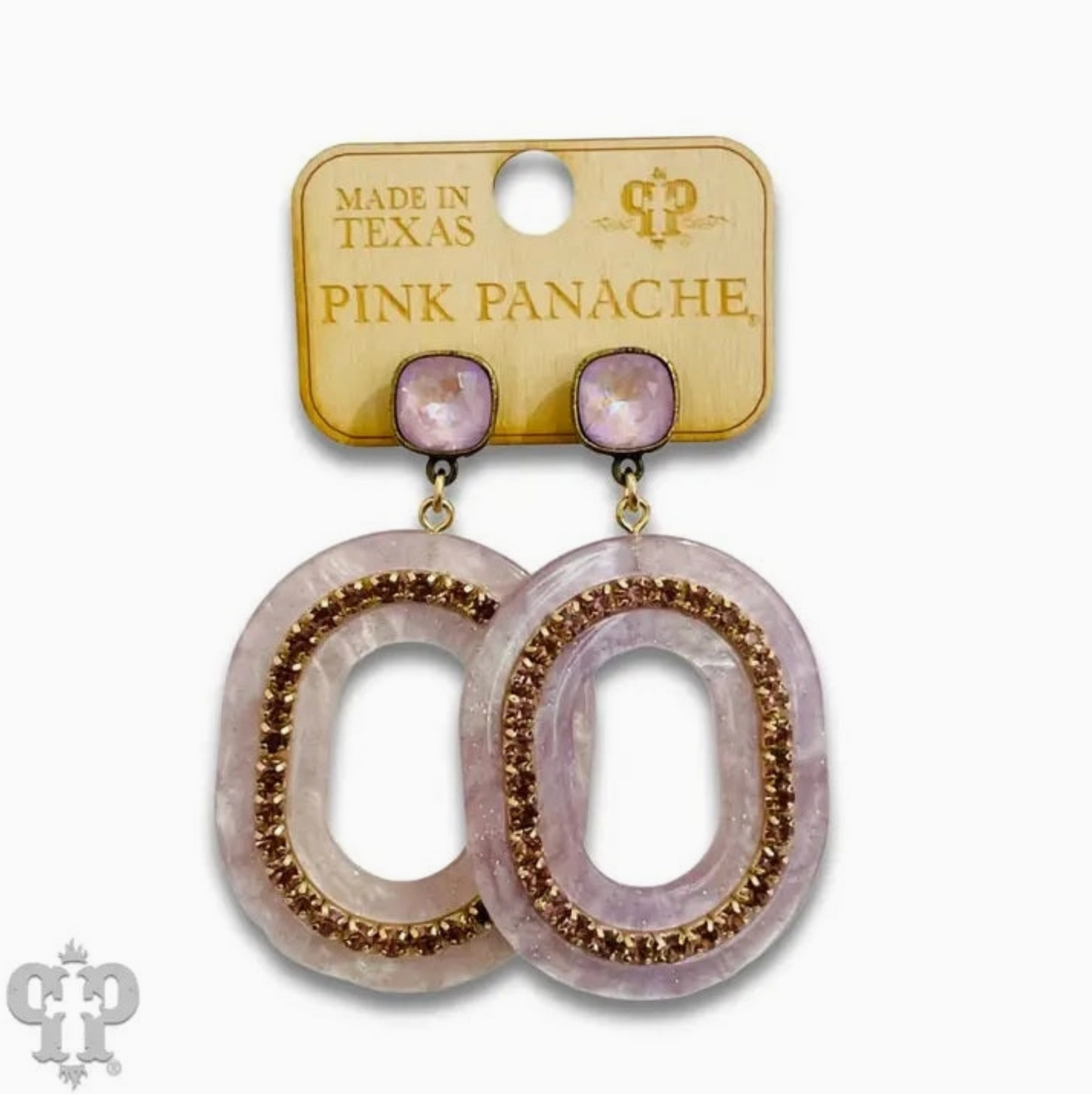 Pink Panache Purple Oval Earrings