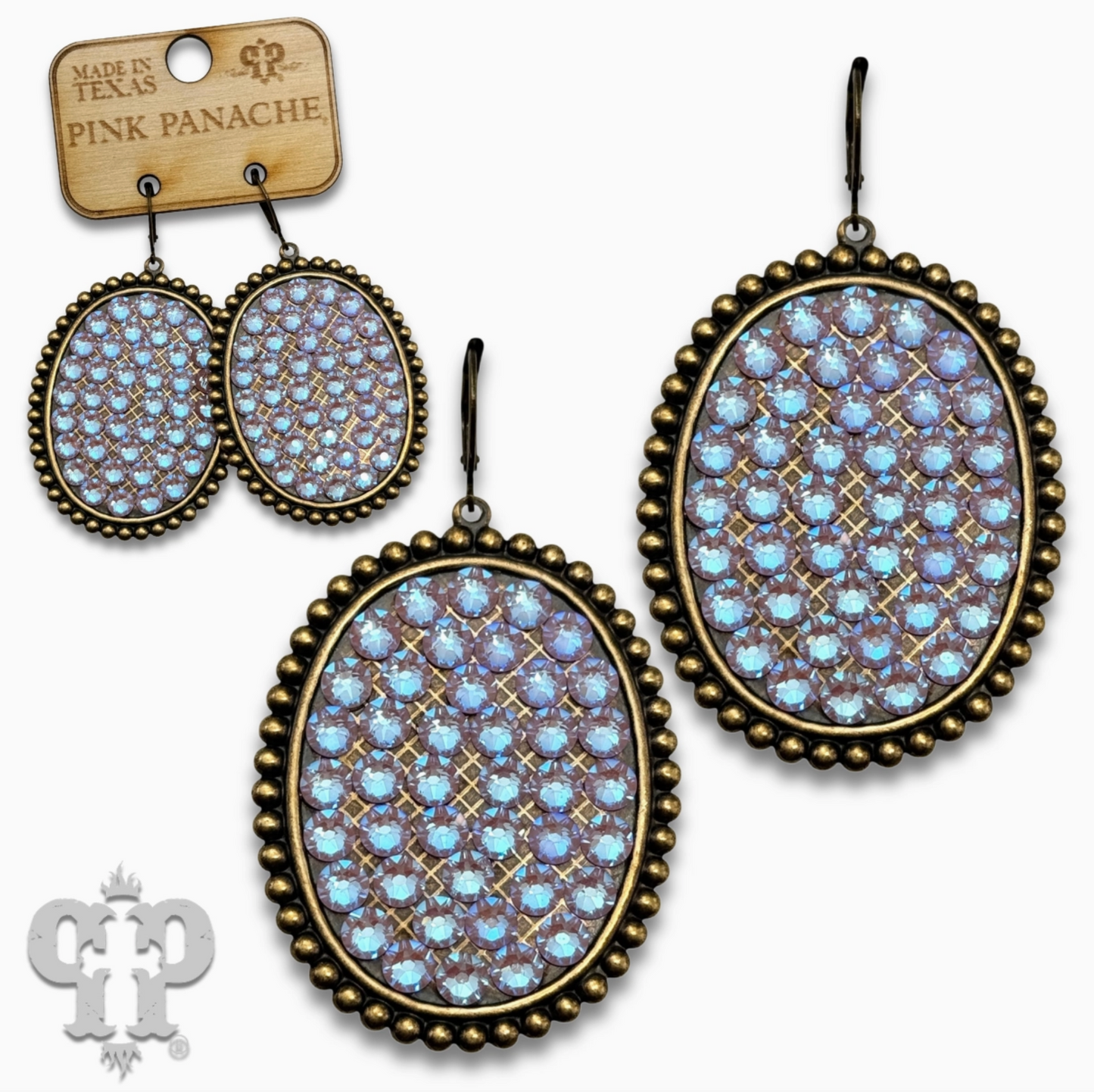 Pink Panache Purple/Bronze Oval Earrings