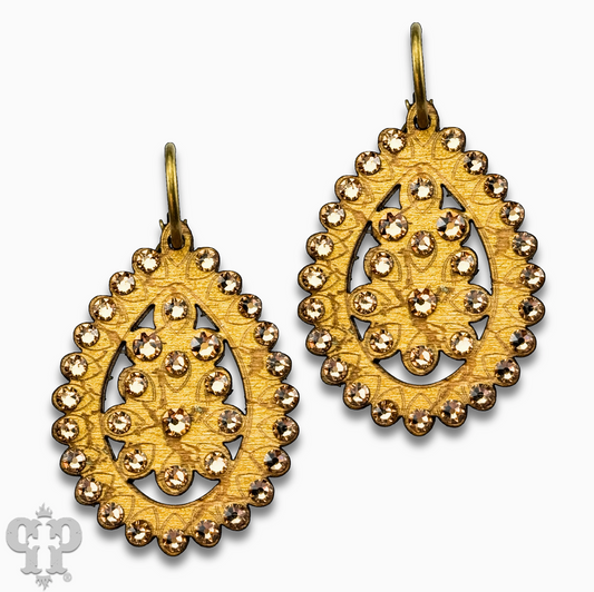 Pink Panache Gold Teardrop Earrings