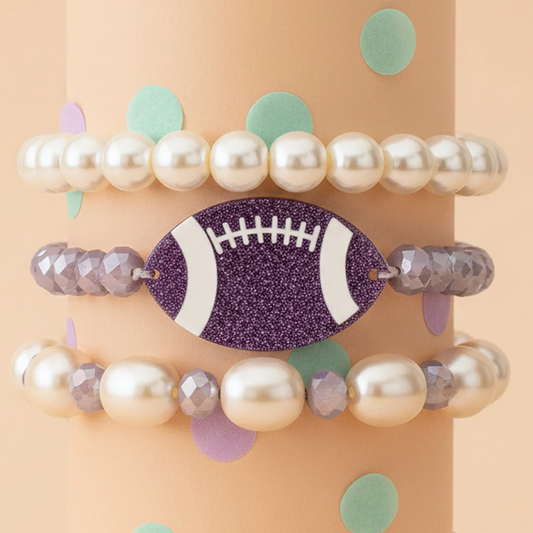 Football Stacked Bracelets