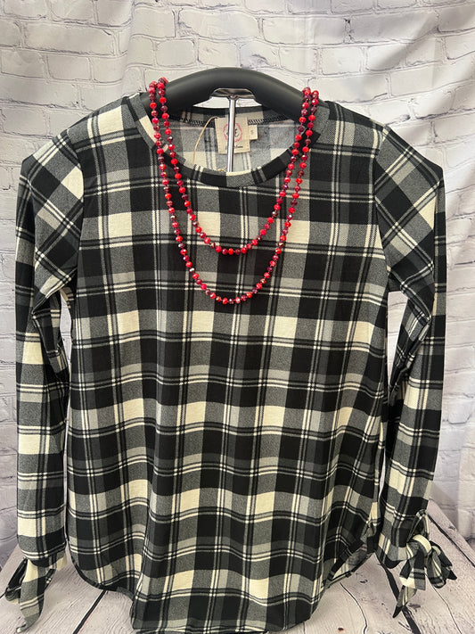 G&E Tied Up Plaid Long Sleeve