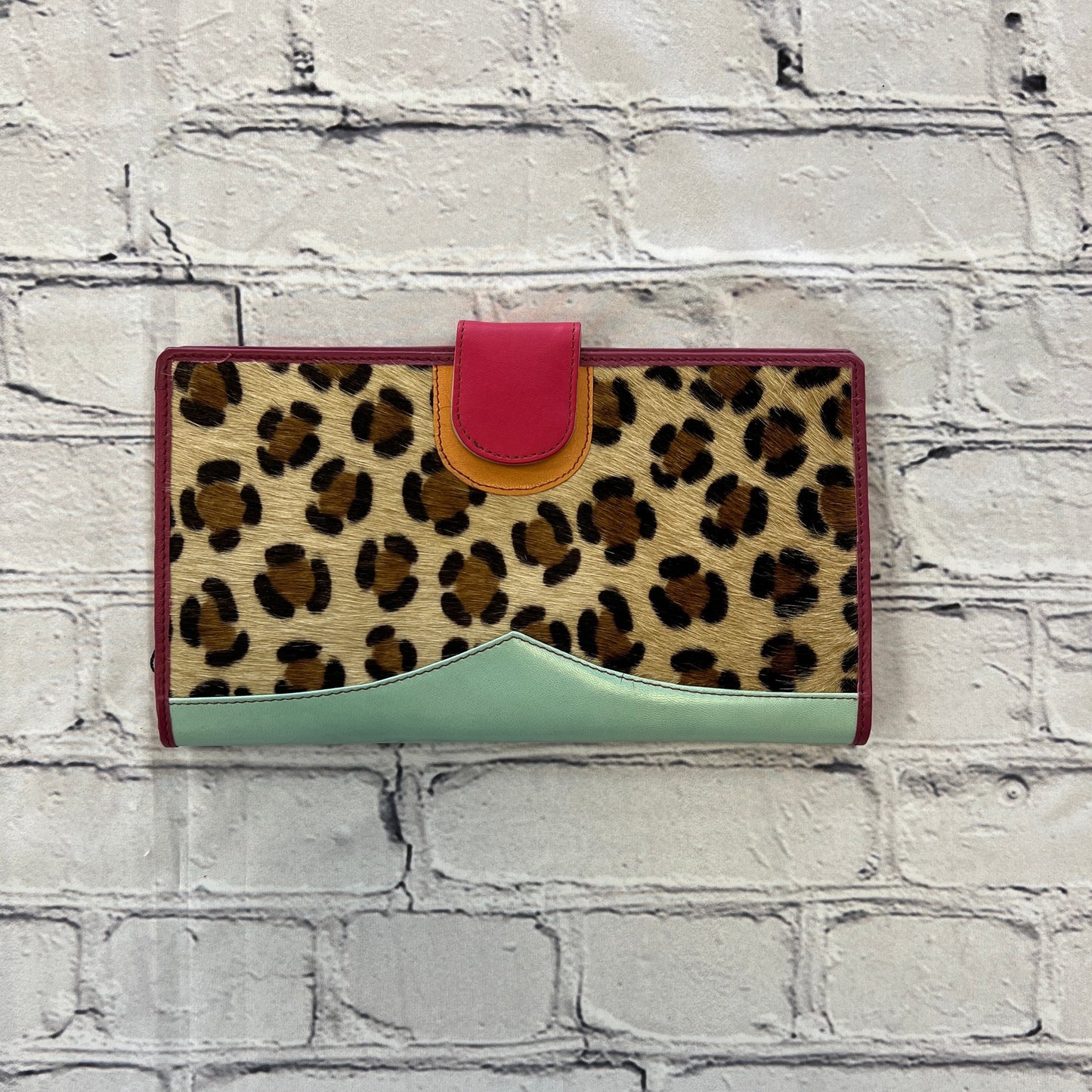 Light Leopard Leather and Hair on Hide Wallet